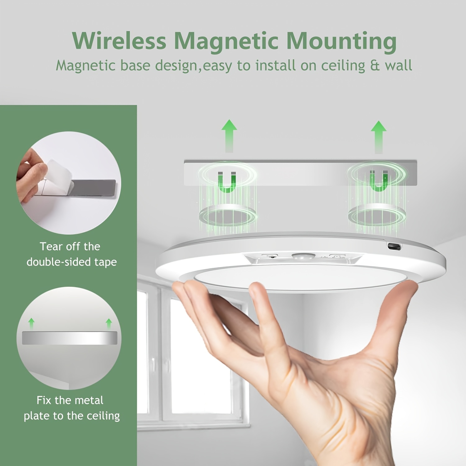 Smart LED Motion Sensor Ceiling Light with Adjustable Color Temperature
