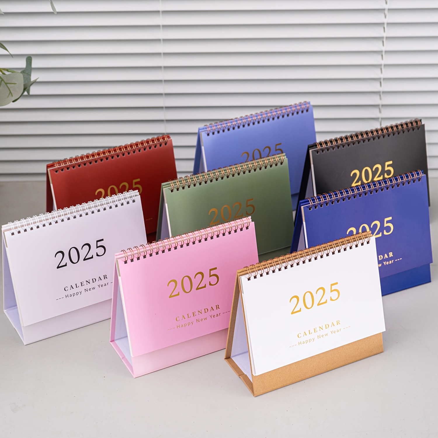 

2025 Desk Calendar - Minimalist Fresh , , Daily View, Paper Material, Desktop Ornament, Planner