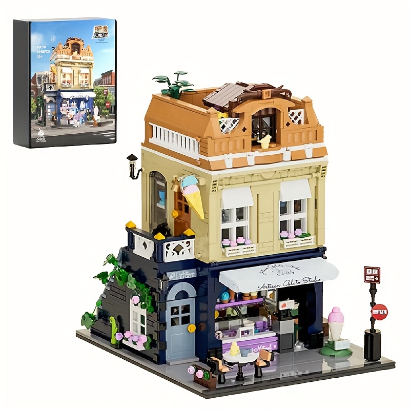 with original box 1948 pcs home decoration bricks set ice   assembly building blocks model for christmas halloween birthday gift f9078 modular buildings block toys for adults