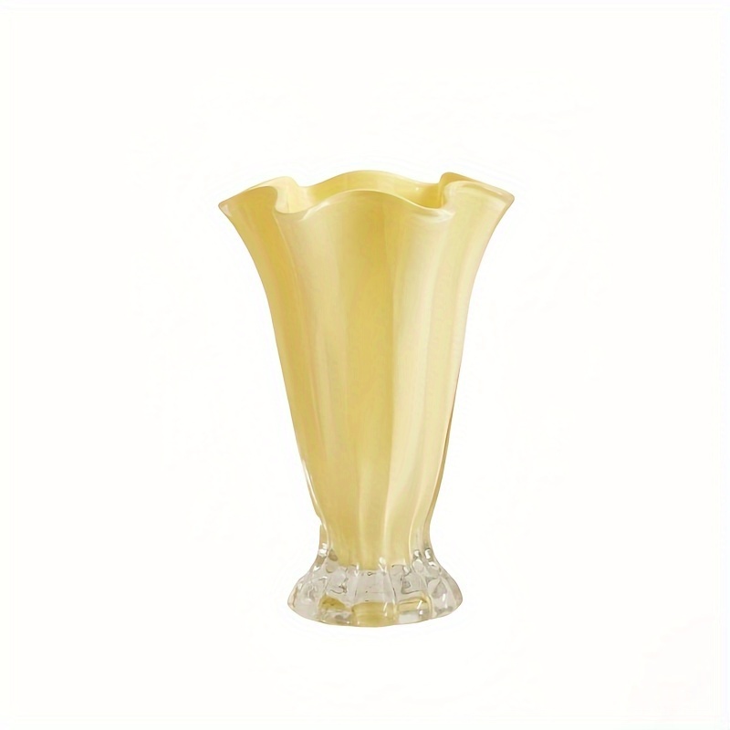Light Luxury High-end Petal Glass Vase, Ins-style Decorative Flower Vessel For Living Flower Arrangements And Dining Table Decor, Vase