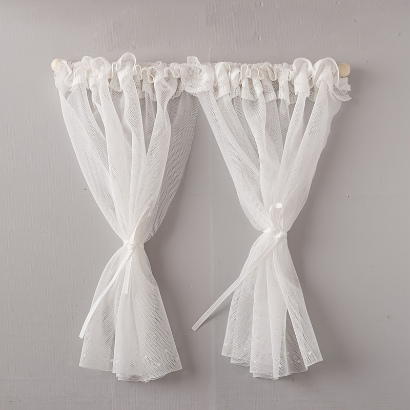 Miniature Lace Curtain Dollhouse Additions