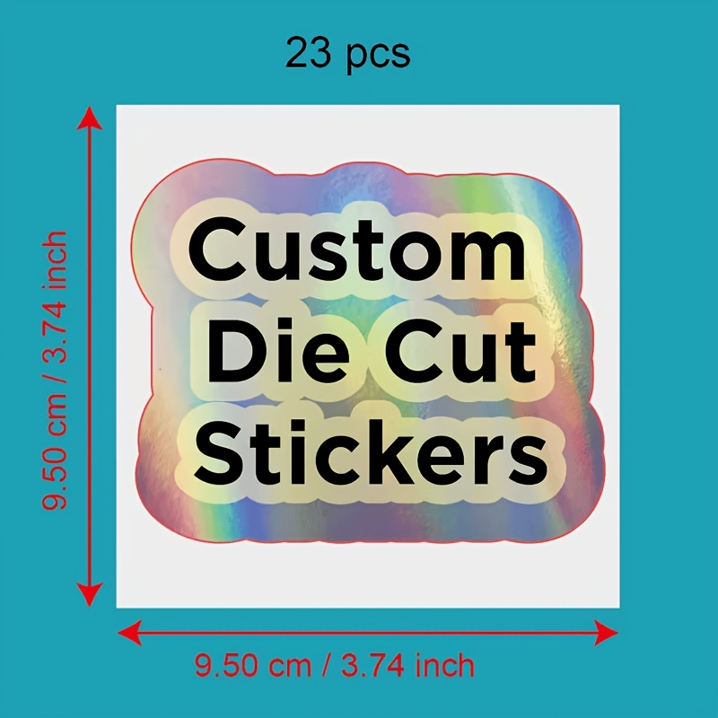TEMU 2.95 X 3.74 Inches Custom Die-cut Holographic Vinyl Stickers, Suitable For Corporate Logos, Laptops, Water Bottles, Restaurants, Parties,