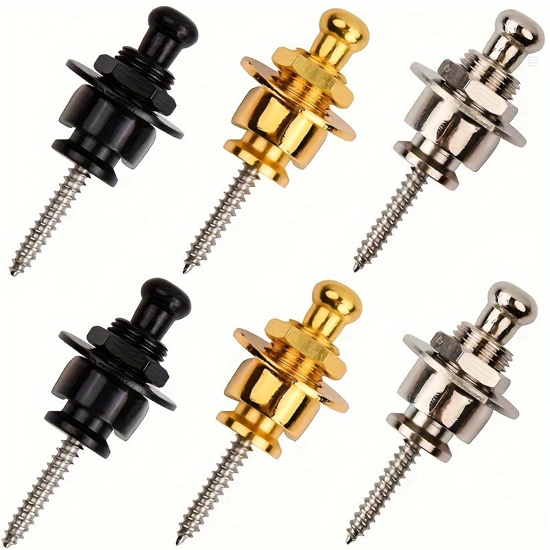 

2pcs Serrures de Sangle de Guitare pour Guitares Acoustiques et Électriques, Boutons Anti-Dérapants à Dégagement Rapide en Doré, Argenté, Noir - Matériau en , Pour Guitares à Corde Grave, Ukulélé