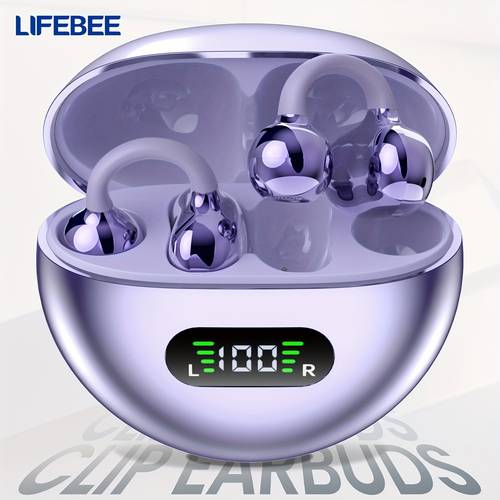 wireless 5 4 open ear earbuds wireless clip on earphones display touch control wireless headphones open ear design ear buds for sports running
