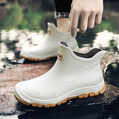 womens outdoor high couples fashion rain boots gardening boots portable slip resistant suitable for hiking outdoor work camping gardening and water activities wear resistant sole