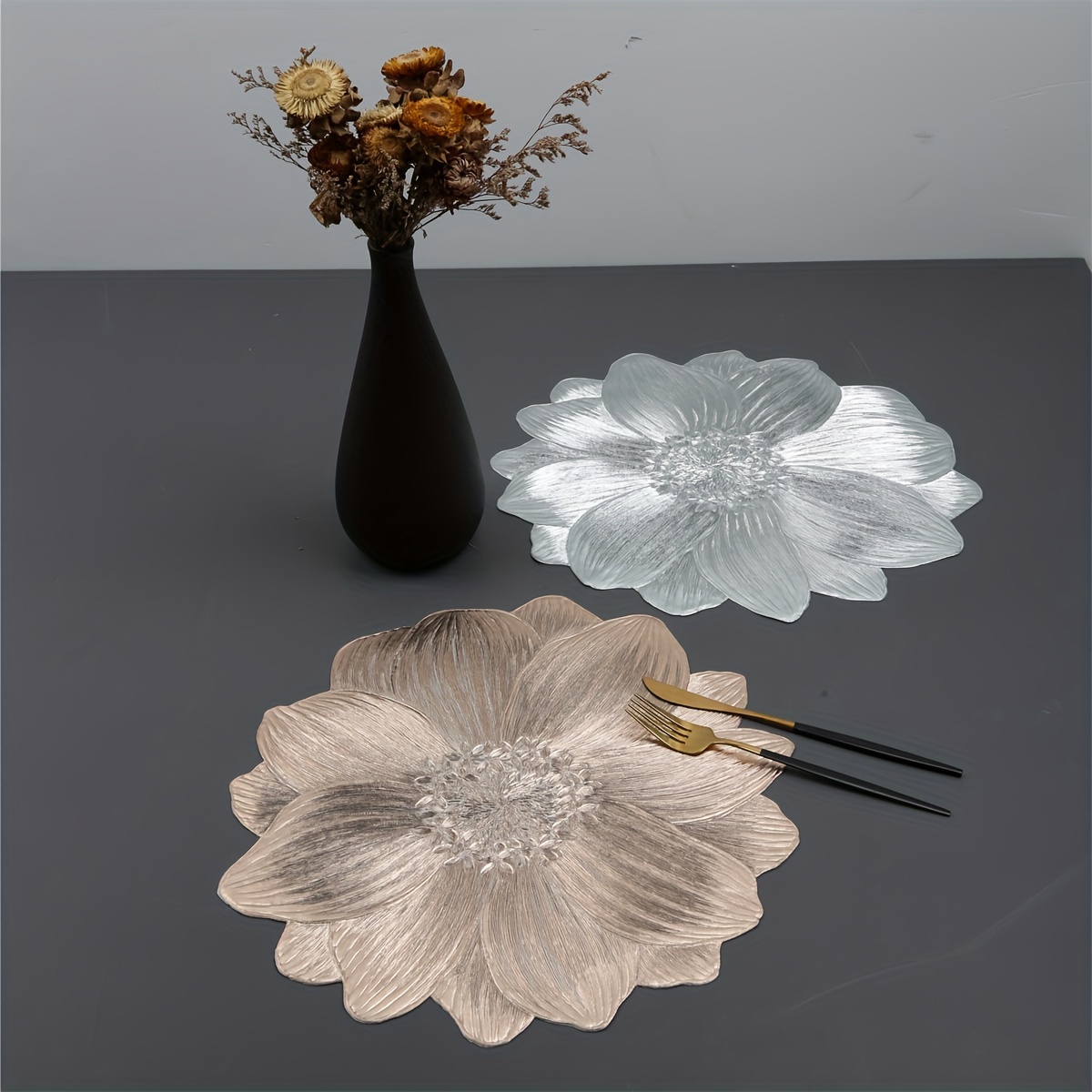 

Set Of 2/4 Pvc Placemats, Table Decoration Mats, Non-slip Paper Cloth Placemats, Home Decor