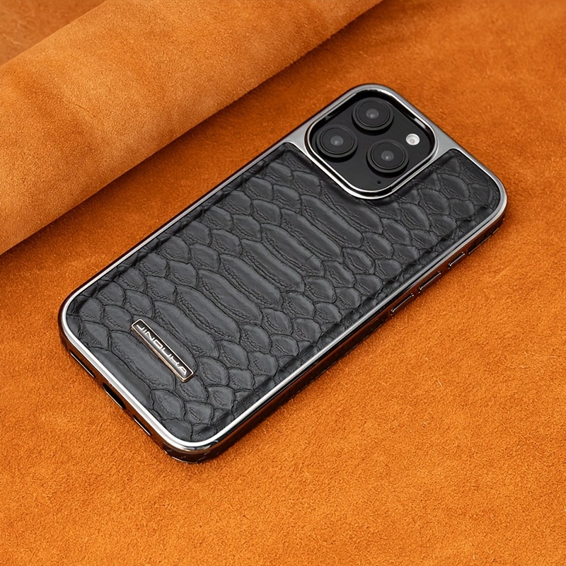 TEMU Phone Case - Luxurious High-end Snake Skin Pattern Case Suitable For Iphone 15 Pro Max, Fully Protective Cover For Iphone 14 And 13