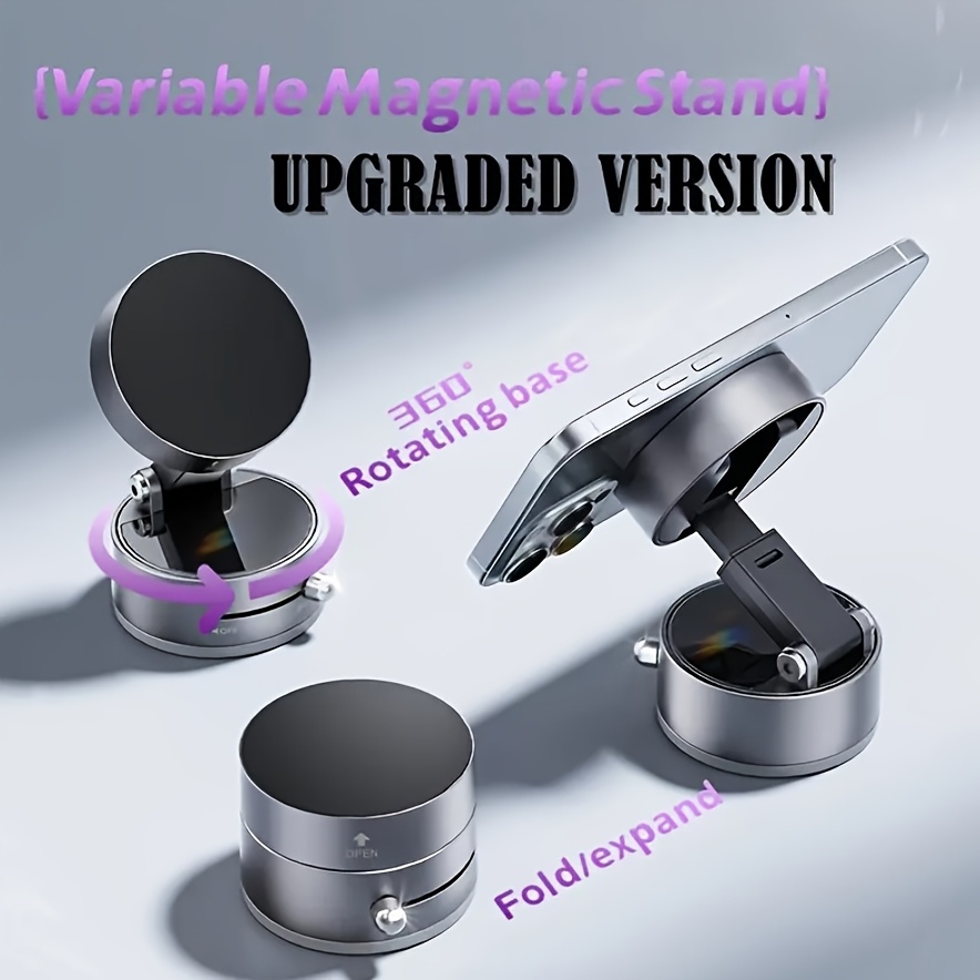 home and car dual use magnetic lazy phone holder with vacuum suction cup extendable folding portable multi function stand details 6
