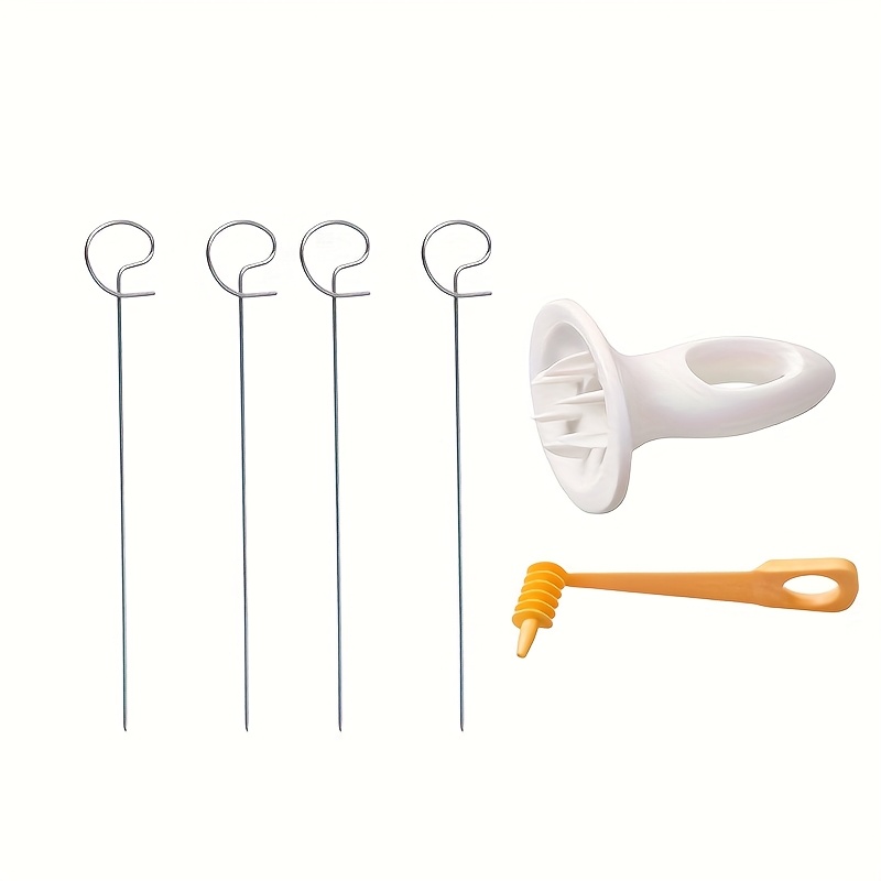 6pcs Multifunctional Spiral Potato Slicer, Stainless Steel Manual Tornado Vegetable Cutter Without Flint Or Magnesium Stick, Suitable For Barbecue, Camping Kitchen Tools