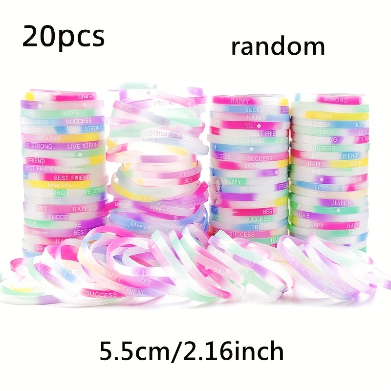 TEMU Neues 10//100 Stück/Los leuchtendes Silikon-Armband-Set, im Dunkeln leuchtend, für Männer Frauen geeignet, dehnbare Armbänder, gemischte Farben,