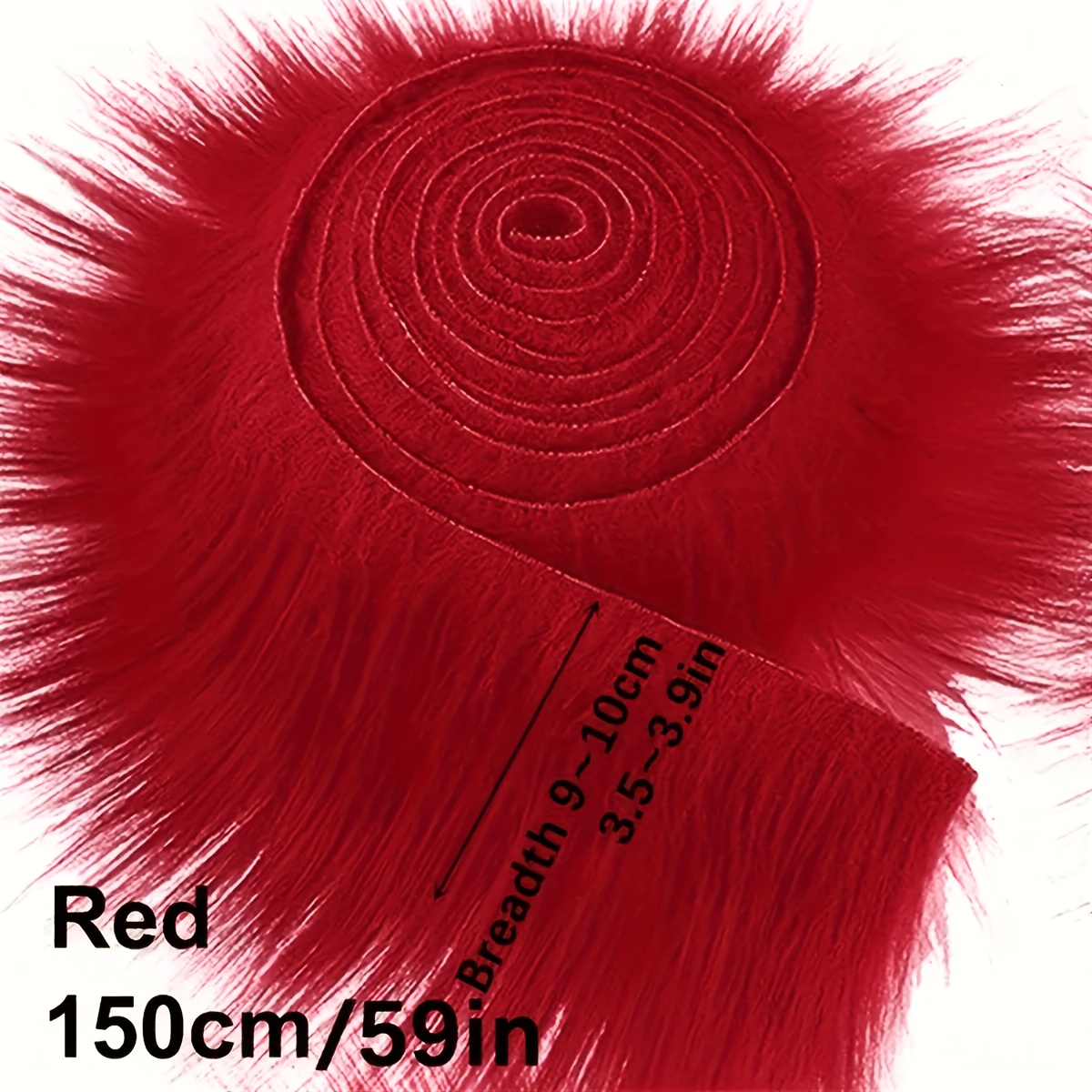 TEMU 1pc Handmade Long Faux Fabric Shaggy Fur Patches Fabric Trim Ribbon Chair Cover Seat Cushion Pad Supplies For Diy Craft Costume Decoration, Make