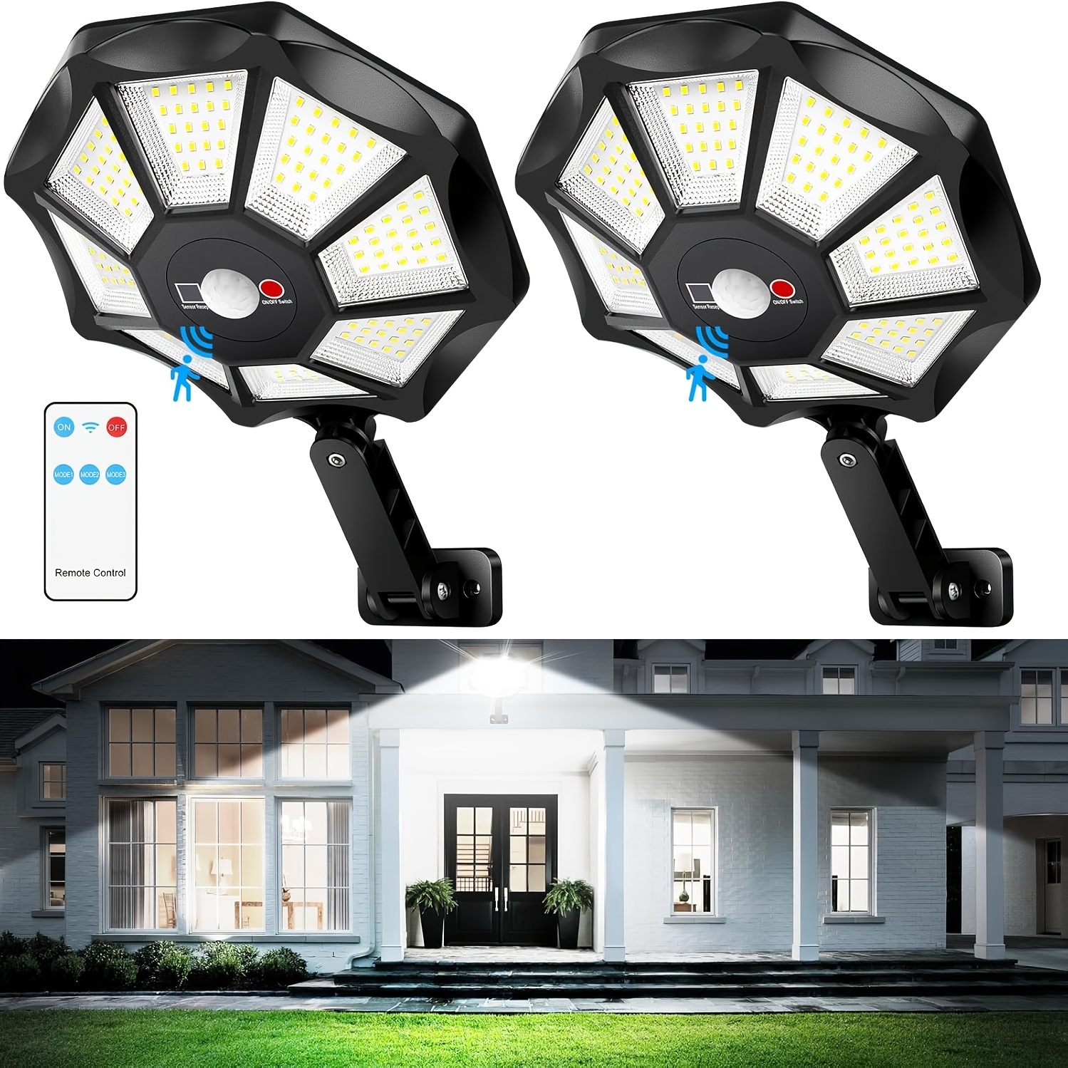 TEMU 2026 /1 Set Solar Street Lamp Outdoor - Wall Lamp With Motion Sensor, From Dusk To Dawn, Ip66, Suitable For Gardens, Barns, Parking Lots, And