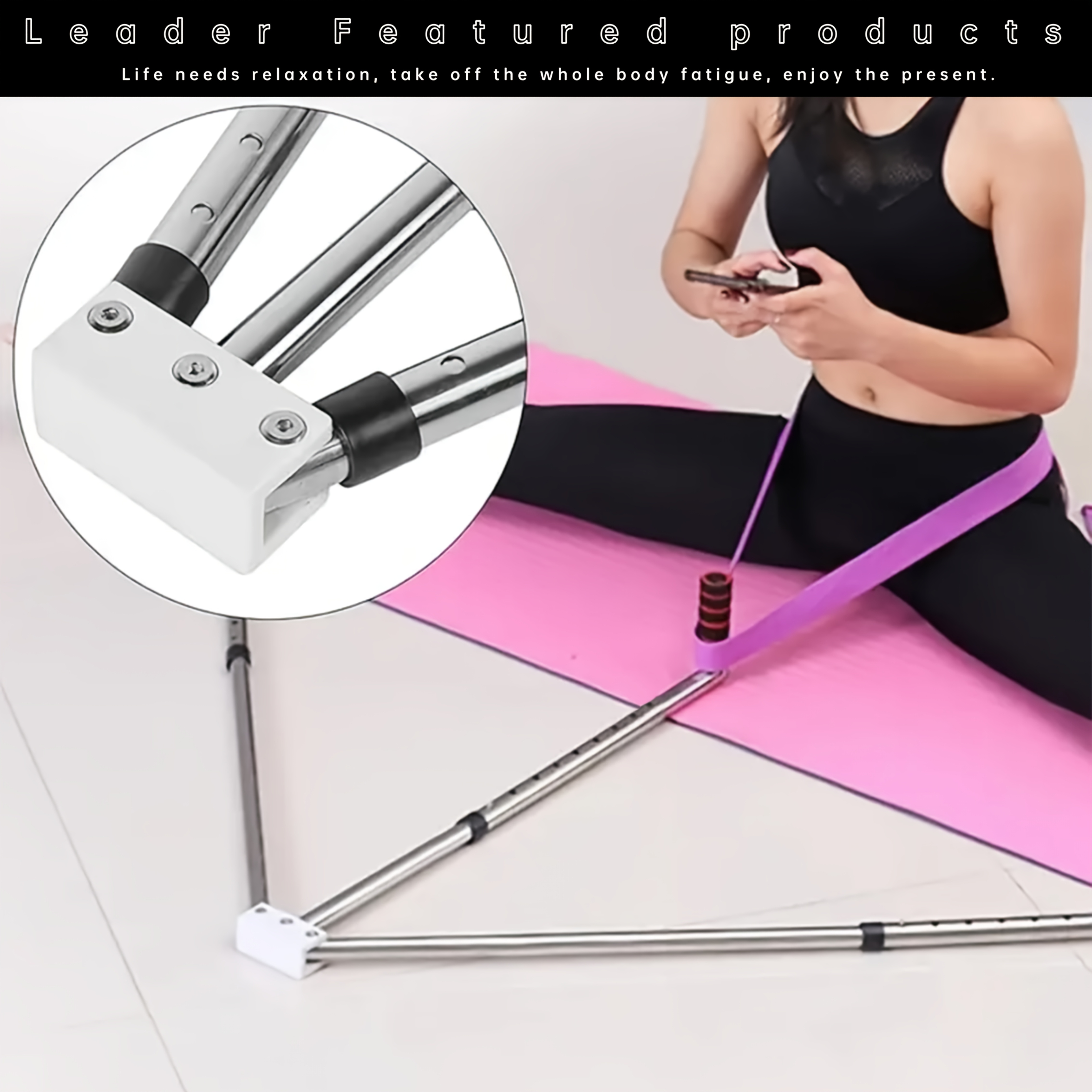 9-Adjustable Yoga Leg Stretcher, Stainless Steel Flexibility Trainer for Yoga, Ballet, Dance, Gymnastics & Boxing – Enhance Flexibility & Range of Motion – Perfect Gift for Women’s Day, Teacher’s Day, Mother’s Day & More