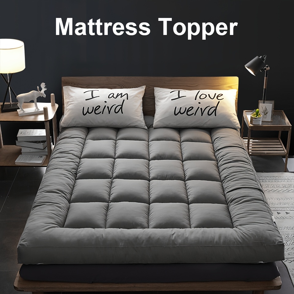 E-shop 10 cm extra dicker Matratzenaufsatz mit atmungsaktiver, gesteppter Mikrofaser-Füllung 1000 g/m² – Matratzenpolster mit elastischen Bändern,