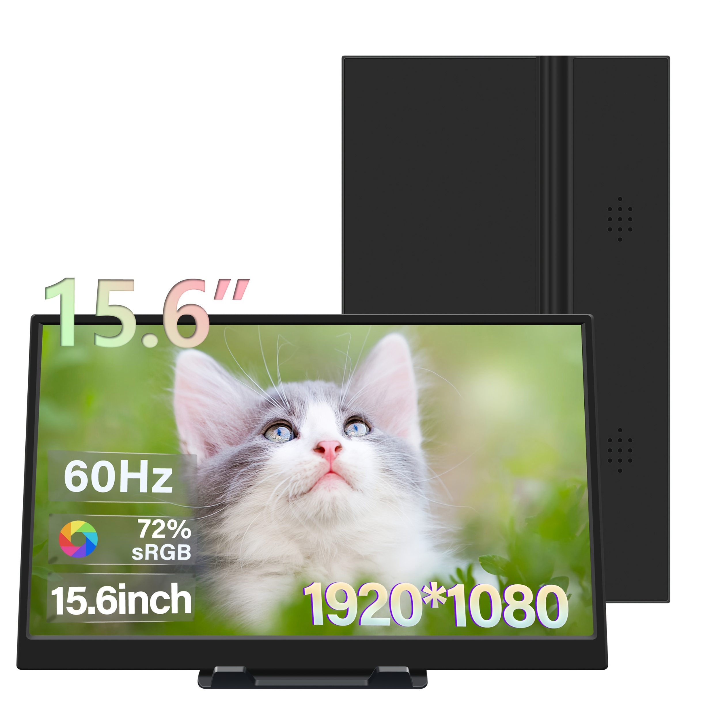 39.62cm 1080p fhd portable monitor with usb-c, dual speakers 