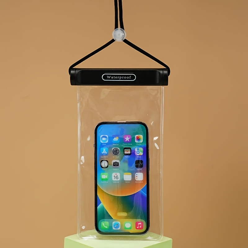 Thickened Waterproof Phone Pouch With High And Touch Screen , Outdoor Swimming Neck Hanging Rainproof Mobile Bag