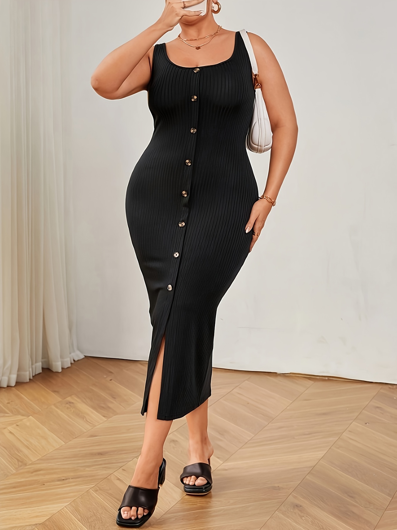 plus size elegante bodycon jurk rekbare stof met Temu Netherlands