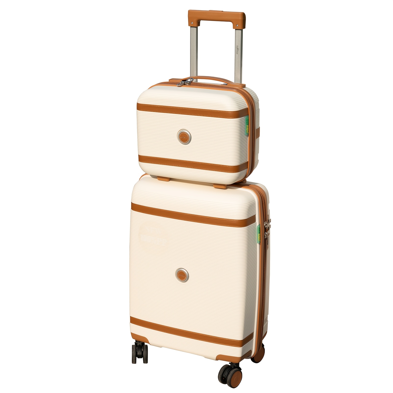 Image of 2pcs Hand Luggage Set (14+20 Inches) Pp With 360° Silent Universal Wheels And Combination Lock, Ideal For Short And Long Trips, Business Use Or As A Perfect Gift