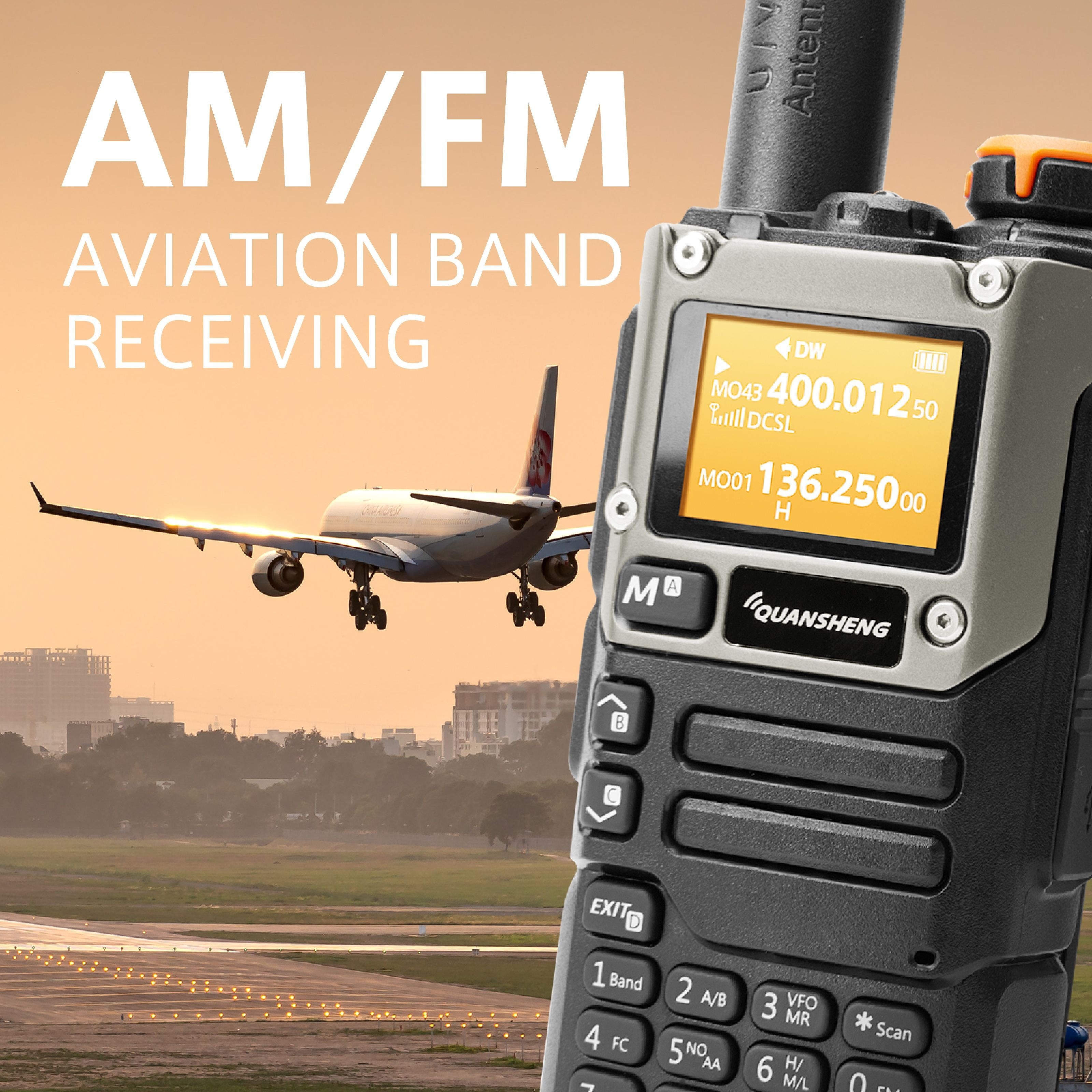     uhf walkie talkie with am fm radio long range portable two way communication device usb powered 5v rechargeable lithium polymer battery 108 136 mhz operating   universal driving position 0