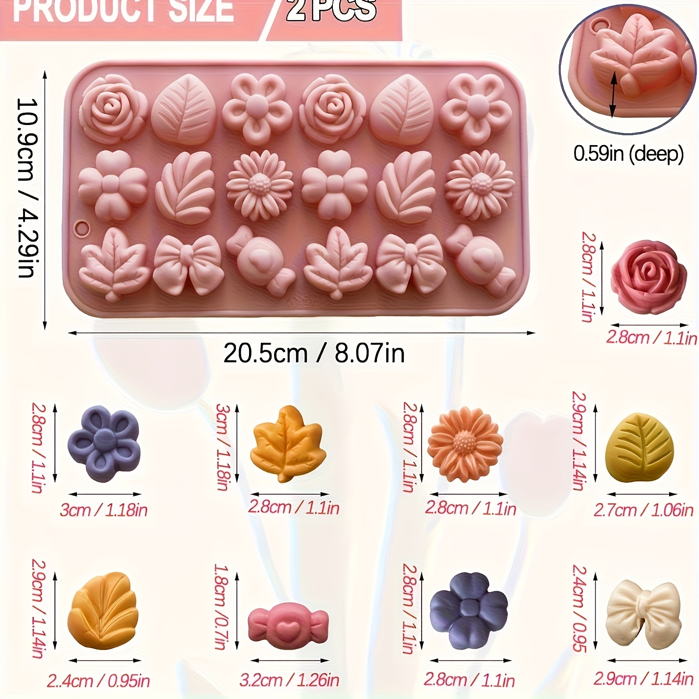 Image of Flower Silicone Molds, Birthday Party Decoration Making, Candle Molds, Suitable For Candle Making