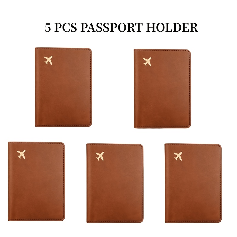 TEMU 5pcs Slim Travel Passport Holder Wallet With Clear Vaccine Card Pocket, Lightweight Travel Document Organizer For Men Women Travel, Grey And