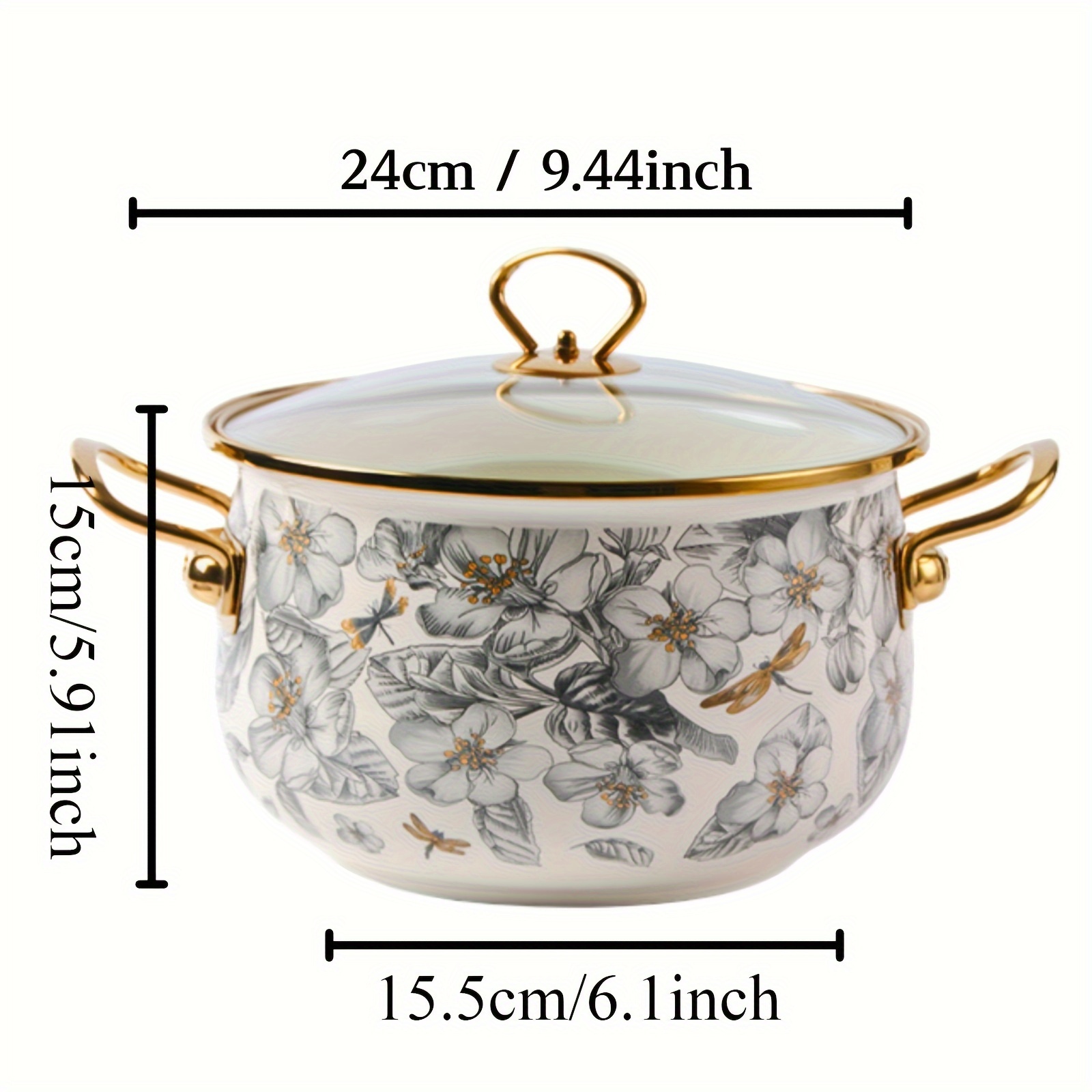 elegant golden trimmed enamel soup pot dragonfly       romantic dinners details 11