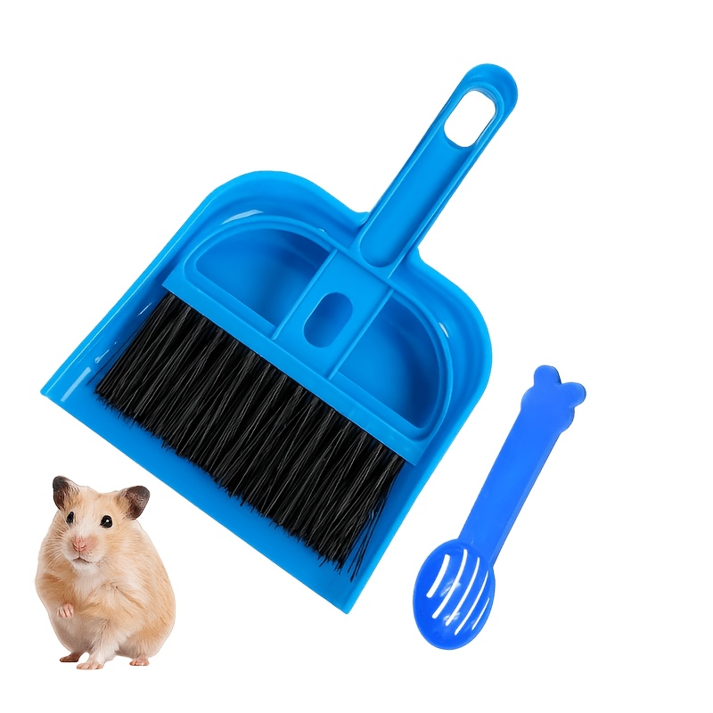 TEMU 3pcs Set Of Mini Handheld Broom And Dustpan, Cage Cleaner, Pet Feces Cleaning Tool Set, Suitable For Guinea Pigs, Cats, Hedgehogs, Hamsters, ,