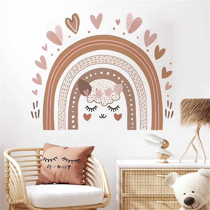 Nordic Style Wall Stickers, Easily Create A Space In Your Room! The Wall Sticker Patterns Feature Sleeping With Romantic And Heart Elements