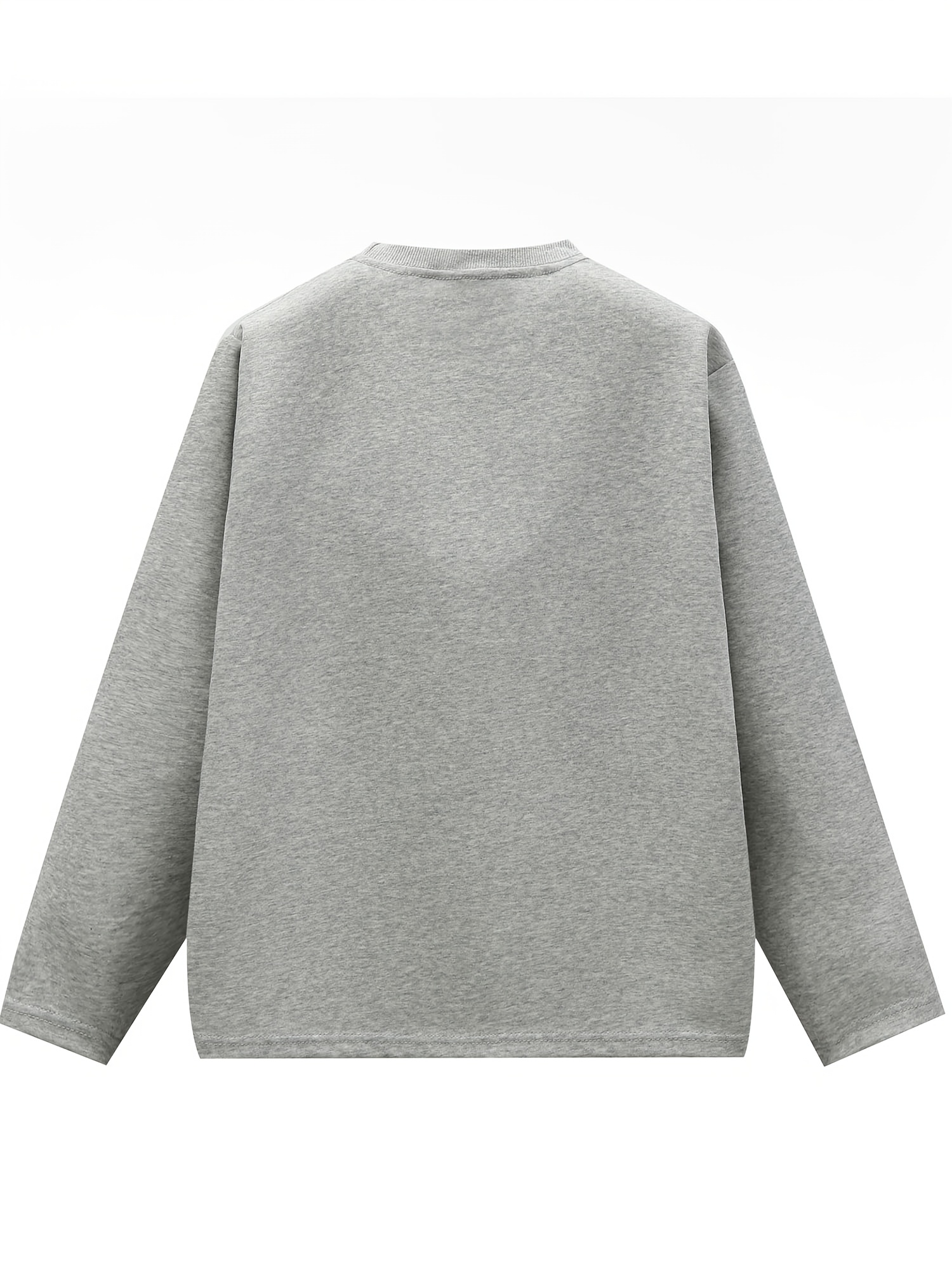 男士1件装，圆领宽松卫衣，显瘦长袖卫衣， 纯色长袖t恤男，宽松休闲打底衫，拼接内搭打底衫，舒适百搭，简约经典，适合日常活动和运动时穿着 商品详情 4