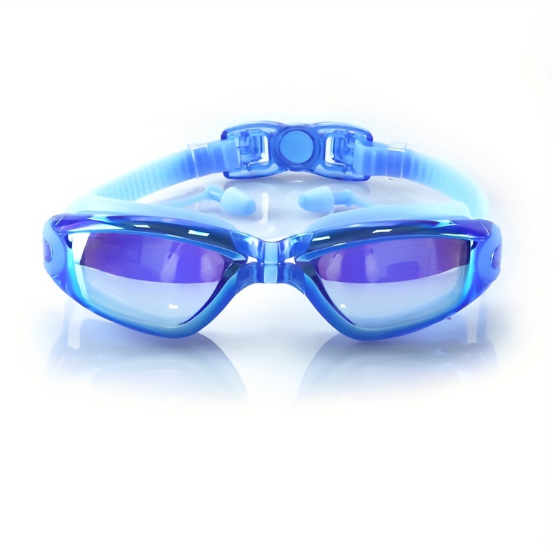 1pc gafas de natación de gran tamaño con tapones para los oídos, gafas de natación impermeables y antivaho para adultos, gafas de natación detalles 5