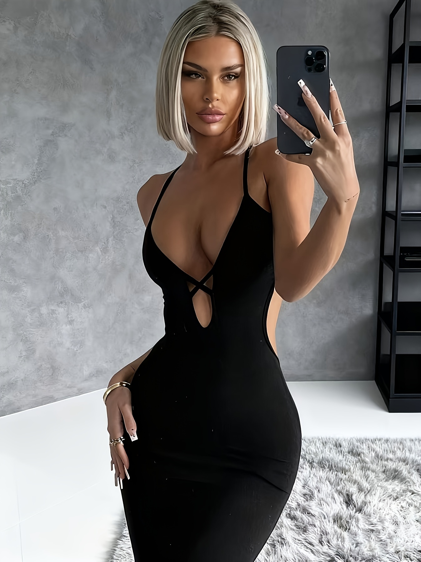 fully backless dress Rheanna Draped Backless Maxi Dress Black