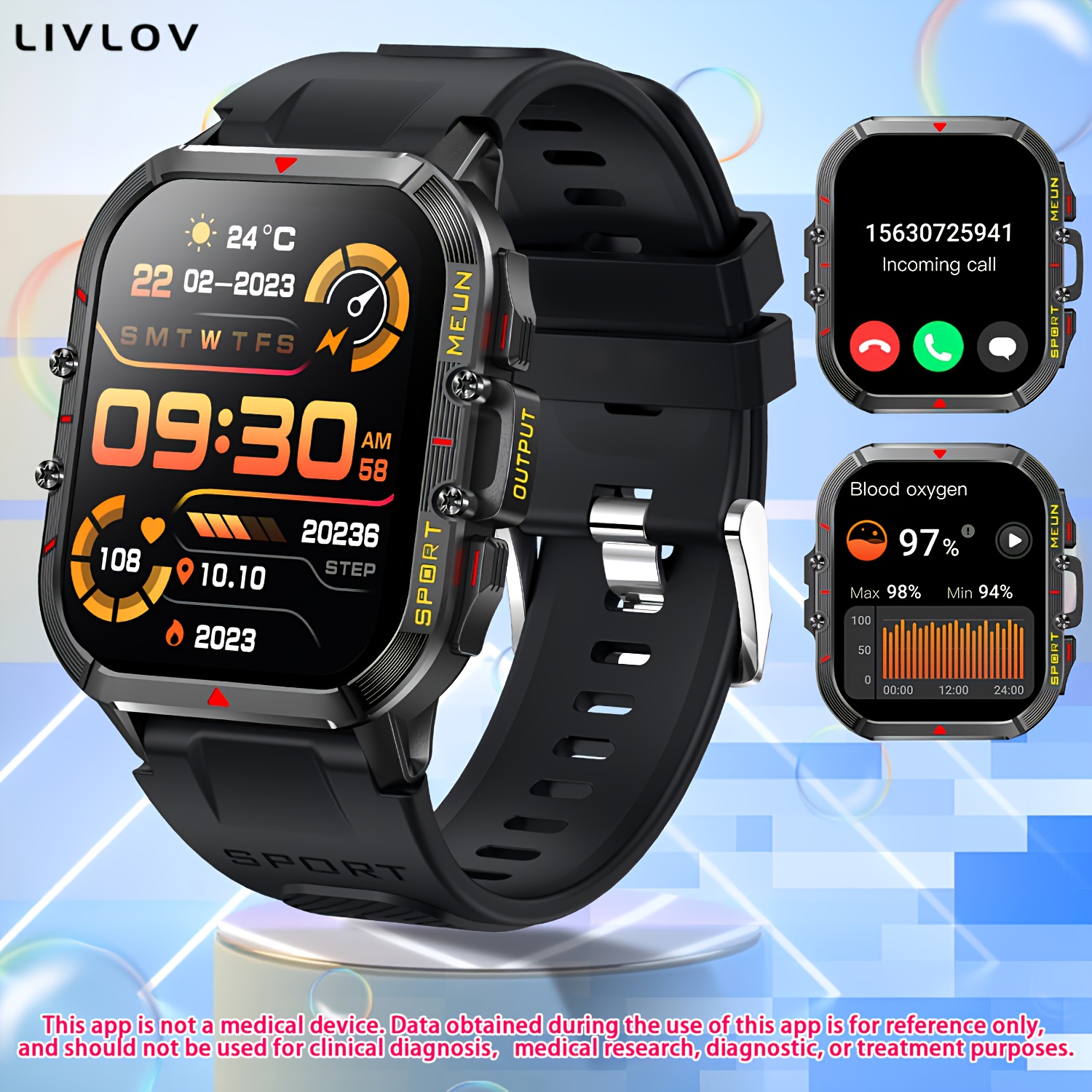 Outdoor Bt Call Smart Watch Fitness High definition - Temu