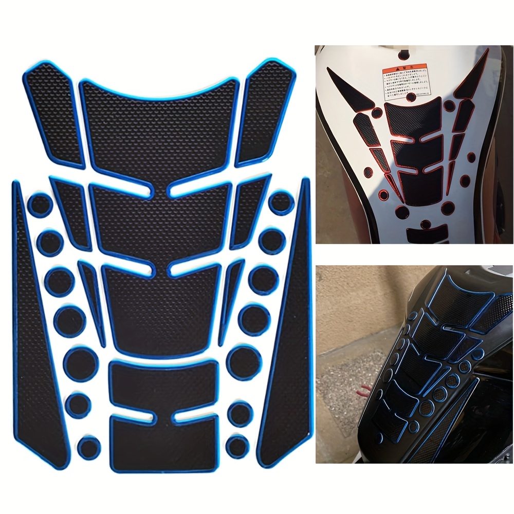 Adesivo Protettivo Per Serbatoio Moto - Carbonio 3D, 14x19.5cm, Anti-Graffi - Nero - Foto 9