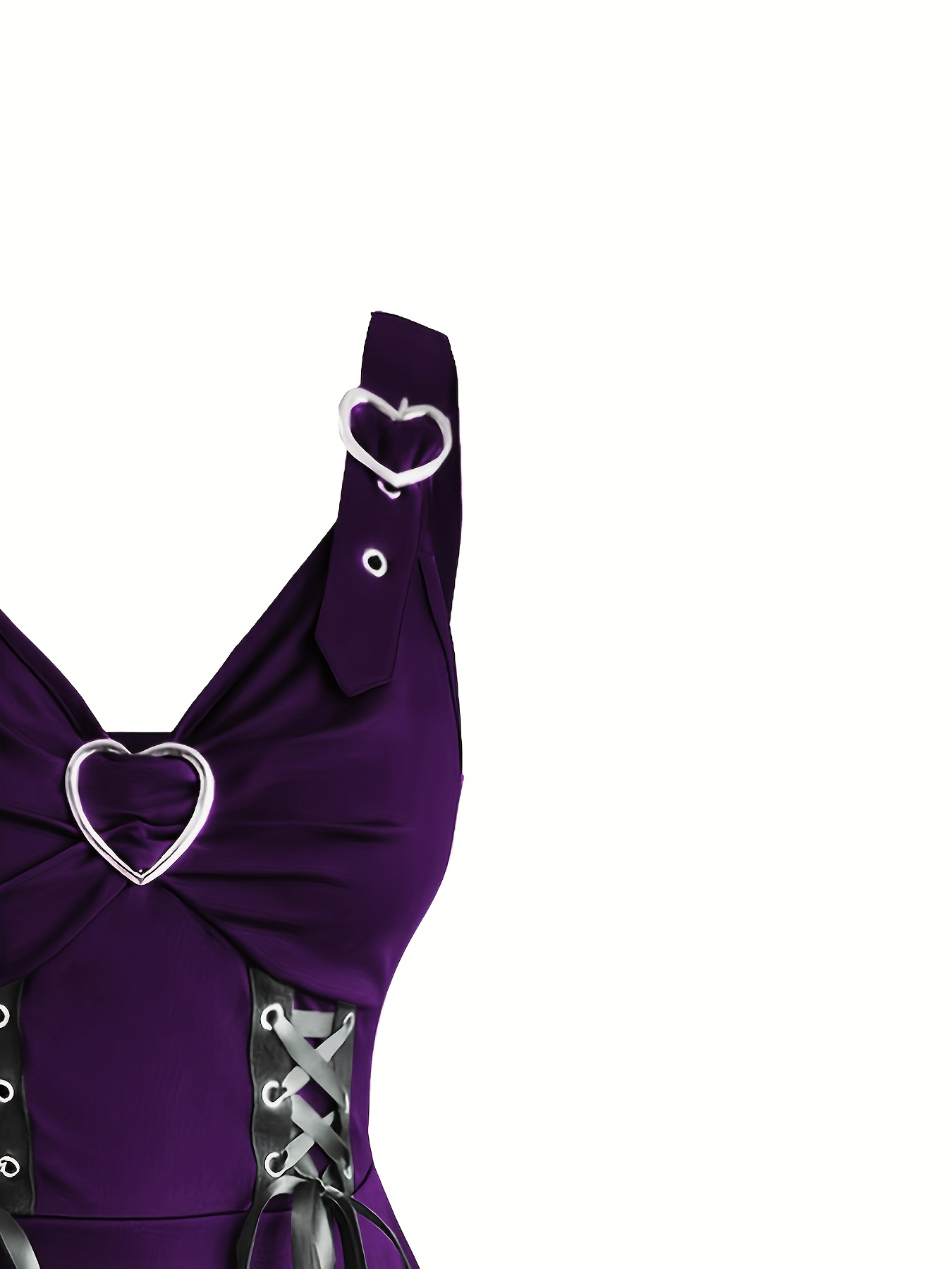 a gothic style dress women featuring a heart shaped neckline - Temu