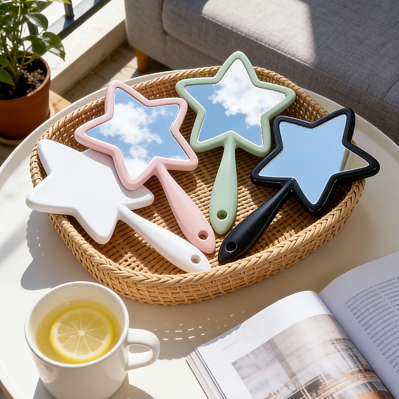 Electroplated Star Hand Mirror, Portable Compact Mirror