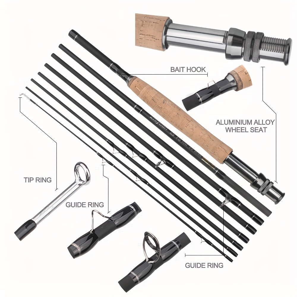 fly fishing rod 7 8 sections carbon 6 temu - Temu