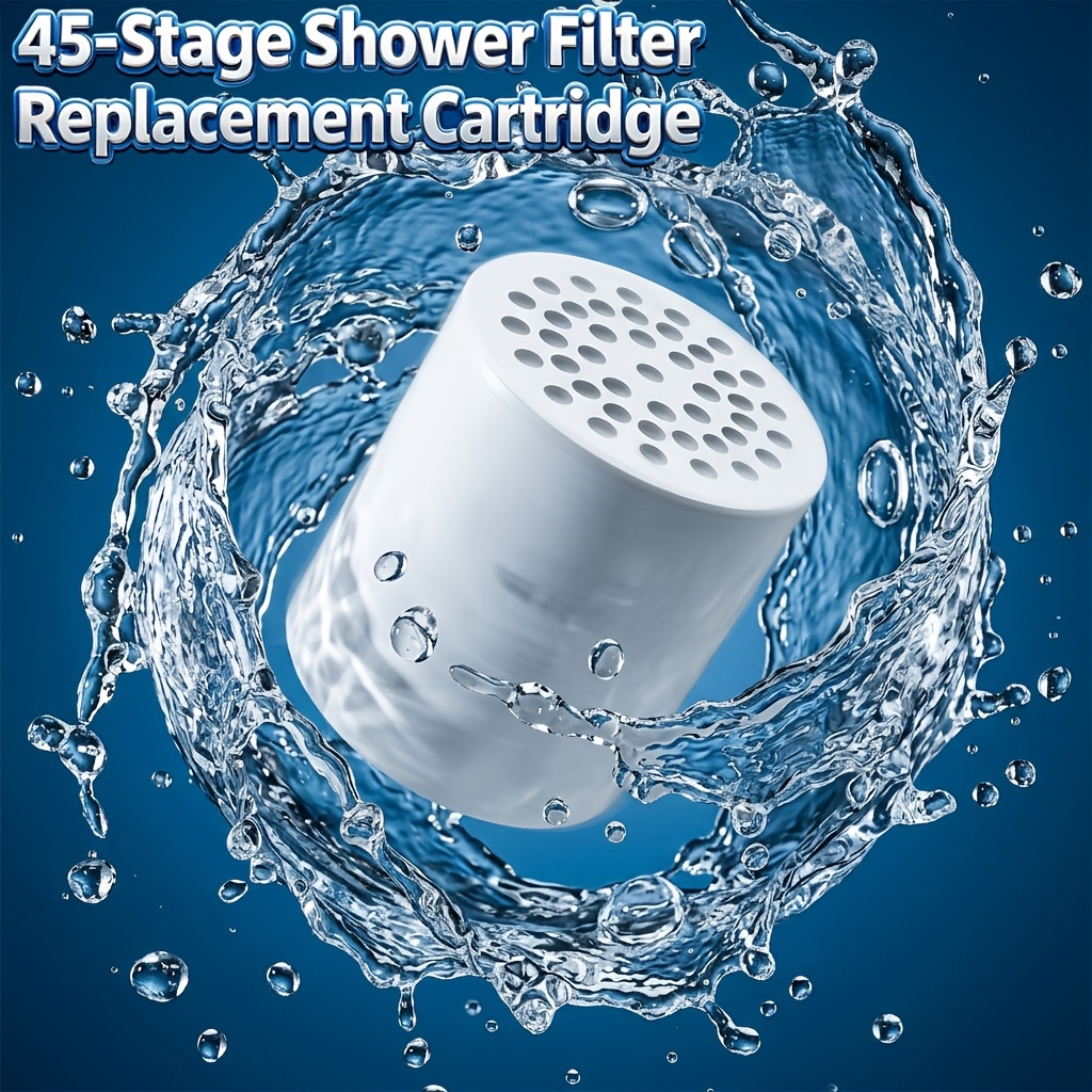 TEMU 1pc Noyau de remplacement de filtre à eau de douche universel de grade 45, grand noyau de filtre à eau douce, filtre dure, métaux lourds, dépôt