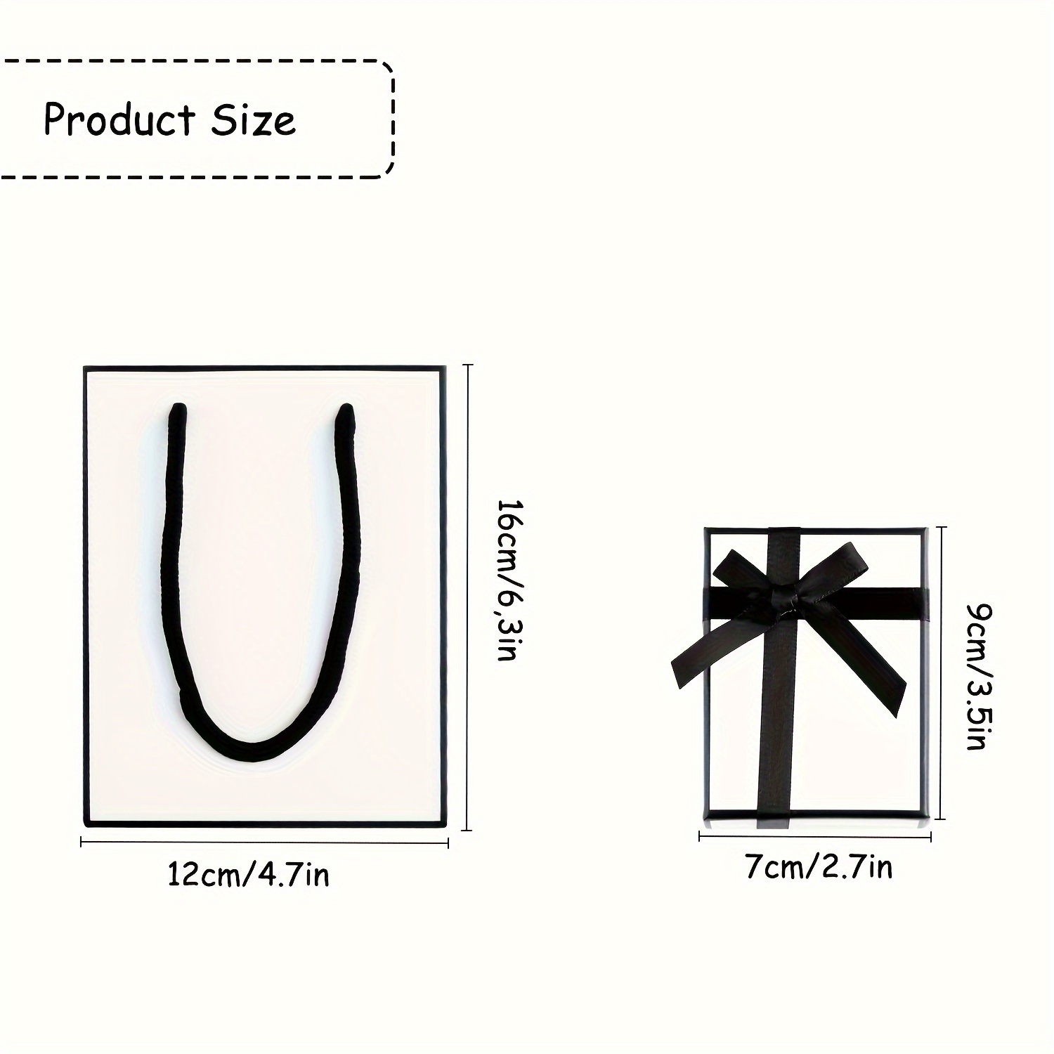 Image of 2pcs Gift Box And Gift Bag, Paper Gift Bag Necklace Earring Ring Gift Box, Storage Box For Weddings Birthdays Valentine's Day ()