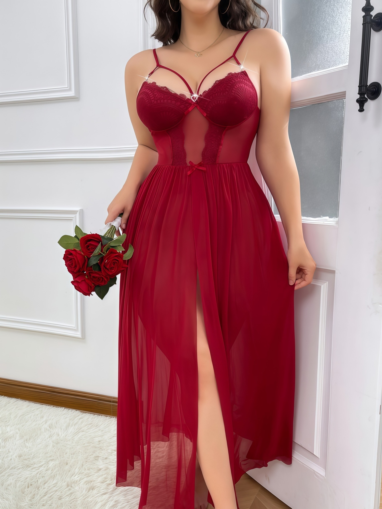 dress with long flowy sleeves Long Bell Sleeves Gown #1394