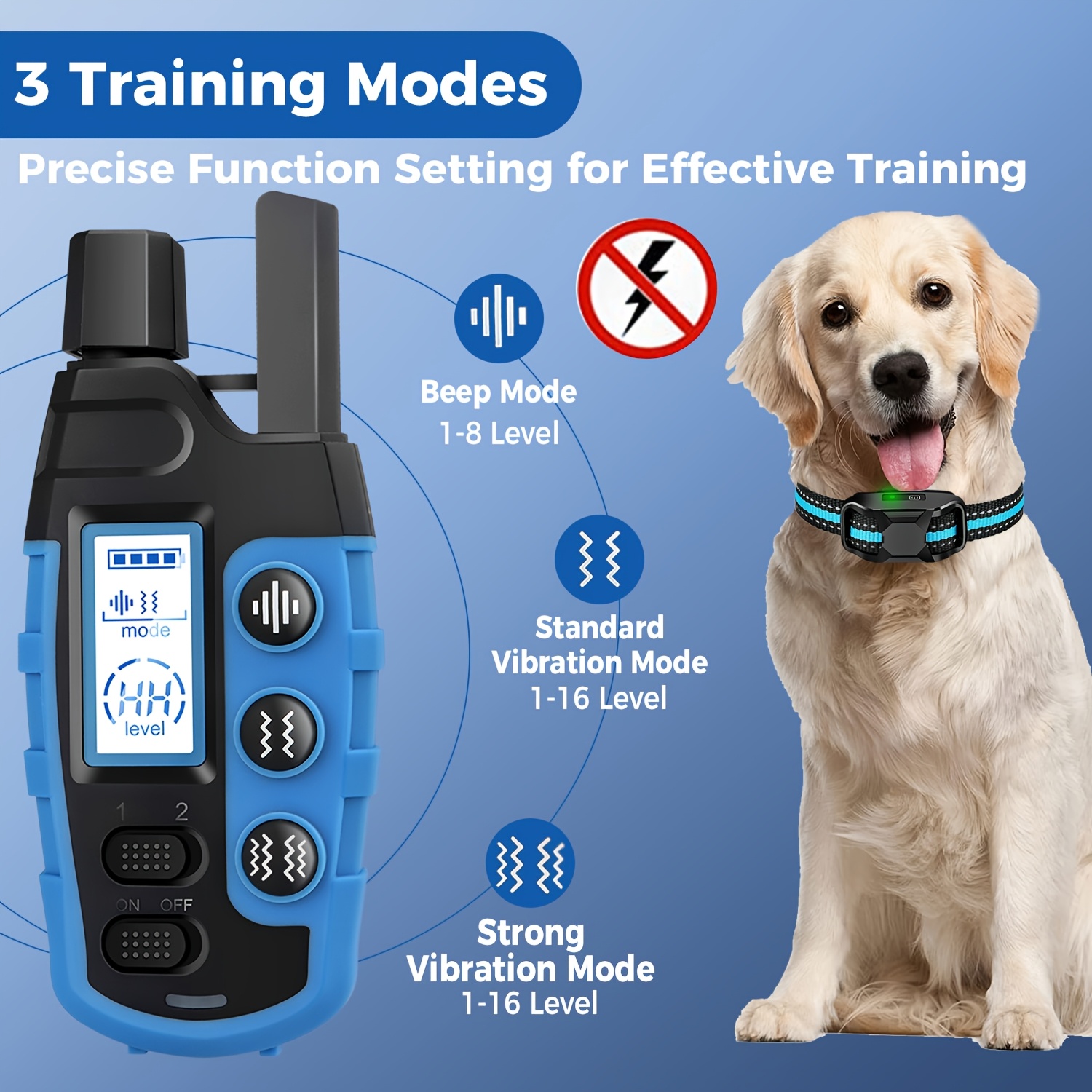 3300ft Pet Dog Training Collar Kit Non Electric Shock Dual Vibration 4cm-61cm Effective Adjustable Neck Collar Intelligent Remote Control Dog Training Device Anti Barking Device