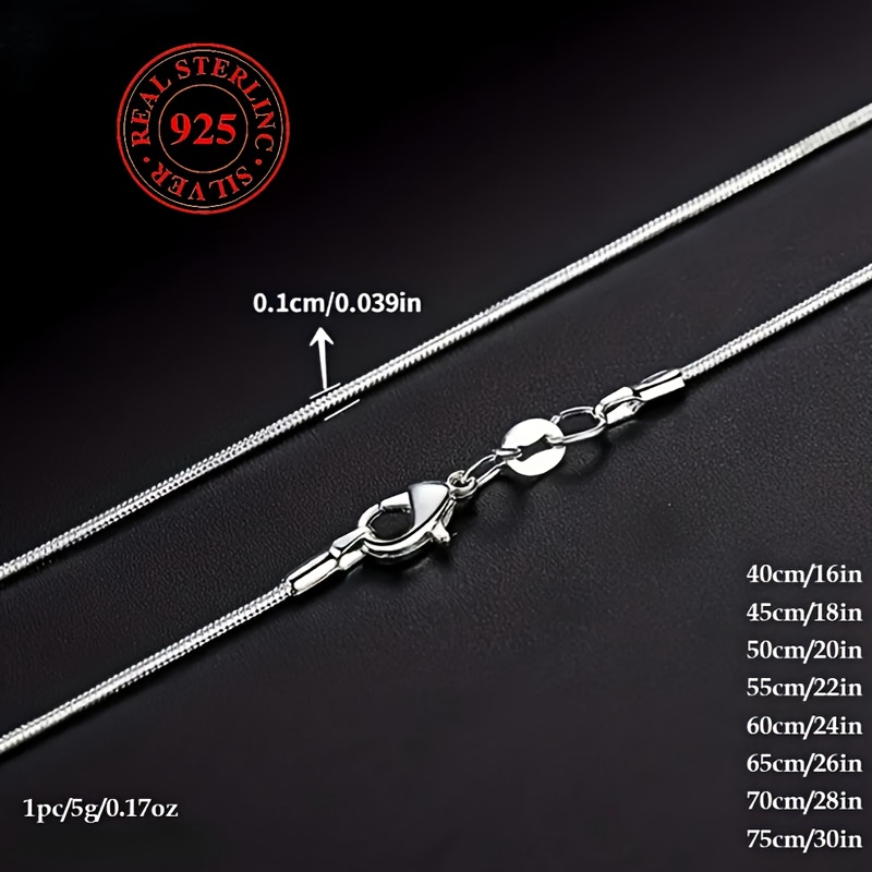 Women's 925 Silver Snake Chain Necklace — Elegant Gift