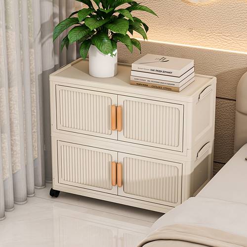 large capacity thickened household storage cabinet miscellaneous item storage box plastic folding lid simple cabinet snack rack