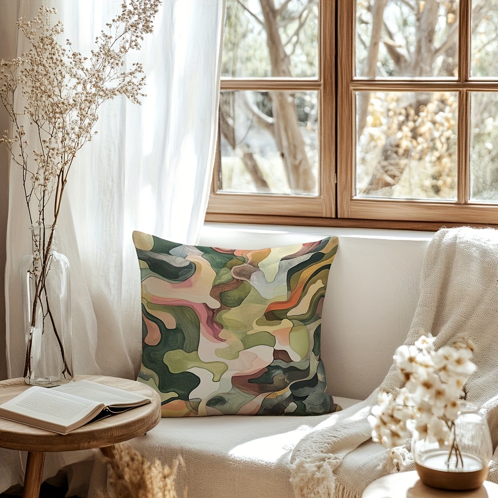 1pc green abstract blend throw pillow cover Temu Oman