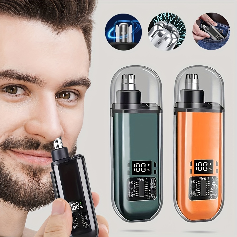 electric nose hair and ear hair trimmer mini portable usb rechargeable stainless steel head silent motor nose hair   for men and women plastic material 150mah lithium battery Product details 0