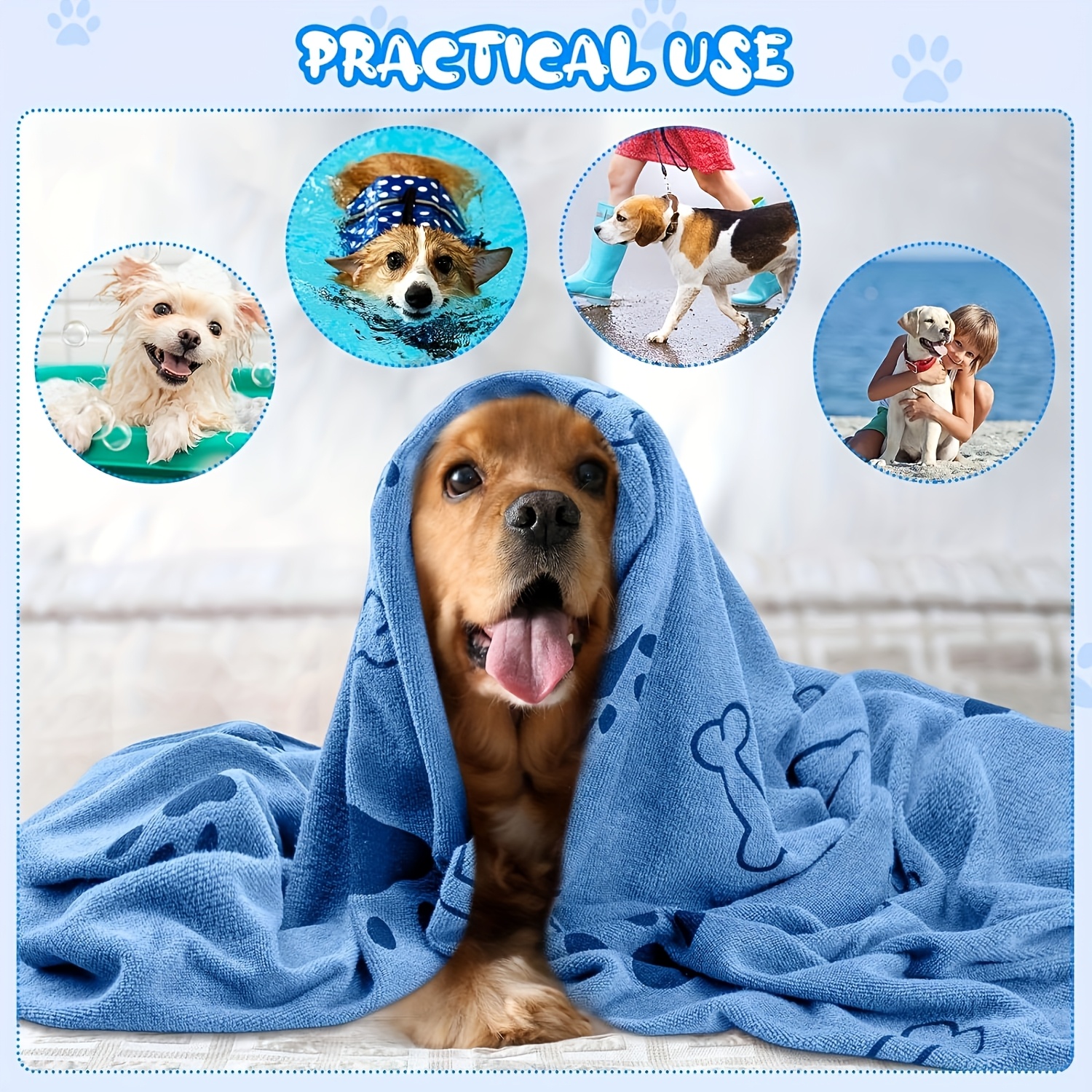 dog towel drying   pet towel puppy microfiber quick drying dog claw bath towel pet bath products absorbent medium dog pet bath towel 7