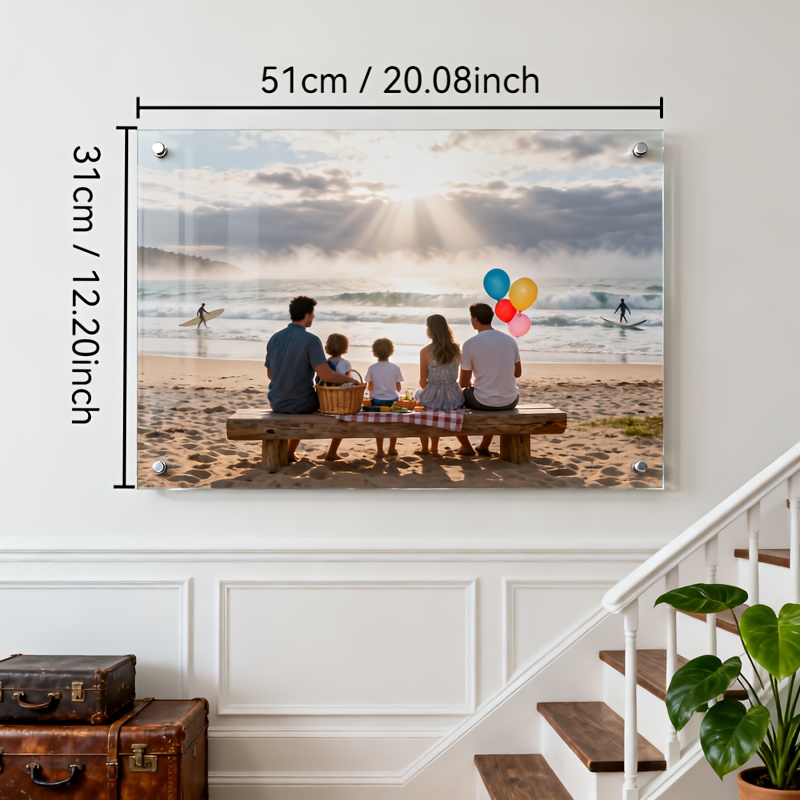 TEMU High- Personalized Acrylic Photo Plate, 2d Wall Display For , Beautiful Valentine's Day And New Year Keepsake