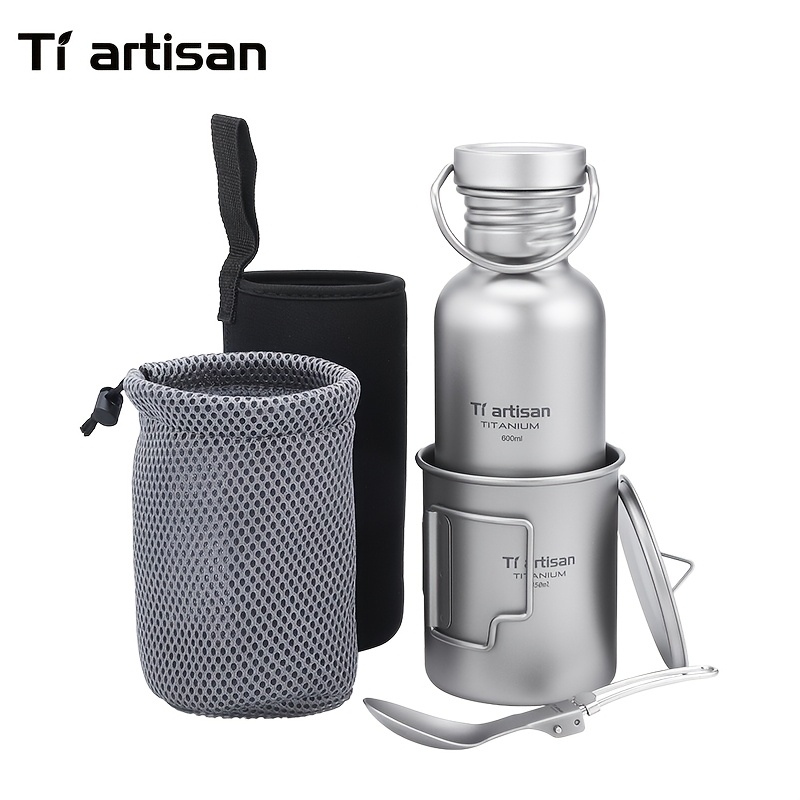 Tiartisan Pure Titanium 3pcs Outdoor Tableware Set, Lightweight Camping Gear