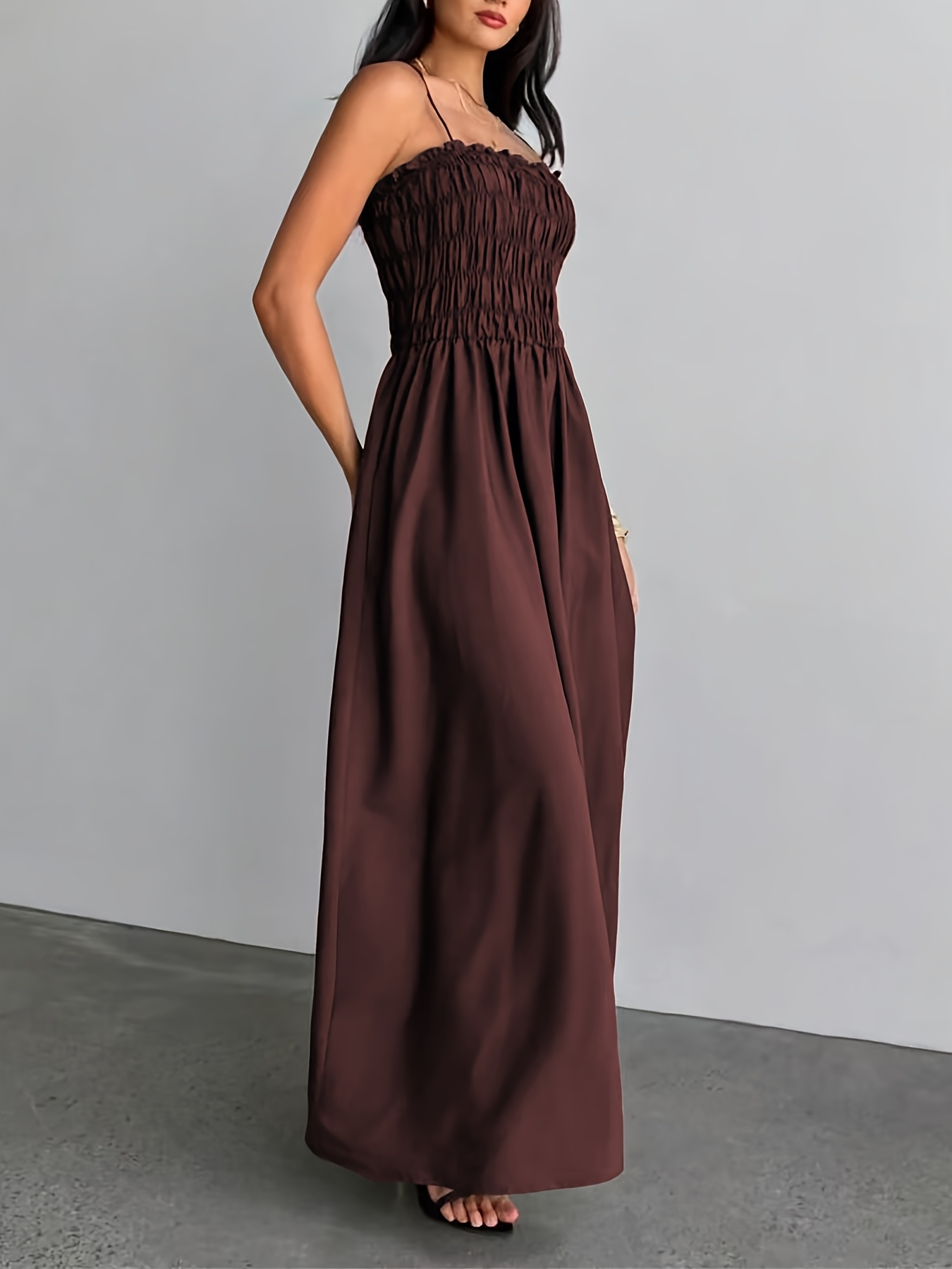 halter top mermaid dress Stacees Trumpet/Mermaid Silk like Satin Prom with Appliqued Beading Pleated Sequins Split Chest Size:40 main image 0