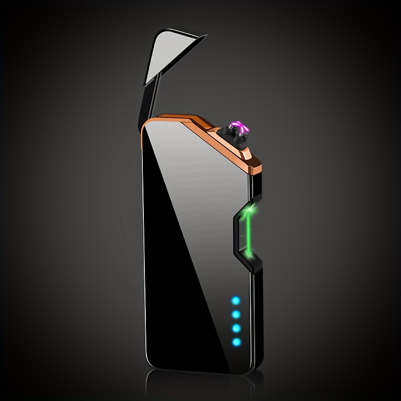 LCFUN Windproof Plasma Dual Arc Laser Induction Lighter - USB Rechargeable with Battery Display, Sleek Black & Copper Design, Ergonomic Grip - Perfect Gift for Men (Christmas, Father’s Day, Outdoor Camping), Everyday Carry Item, Modern Accessory, Durable Construction, Perfect for Thanksgiving