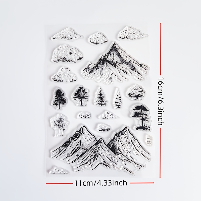 Image of 1pc Transparent Tree Stamp, High Cloud Clear Sealing Stamp, Used For Making Decorative Holiday Cards And Albums Crafts